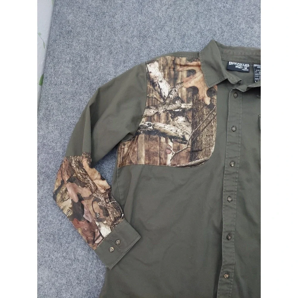 Mossy Oak Breakup Infinity Shooting Shirt Men XL Green Button Up Outdoor Hunting
